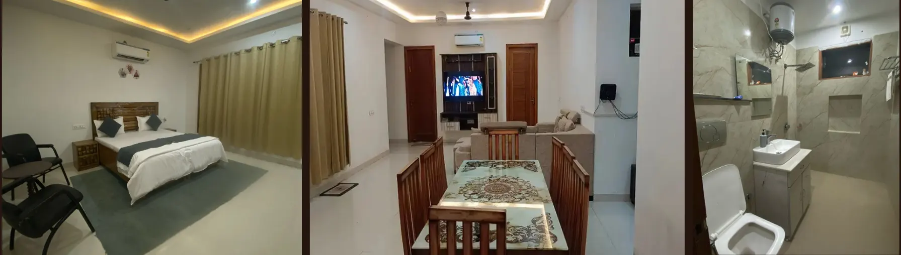 Bedroom, drawingroom, washroom of BJ Villa Mohali
