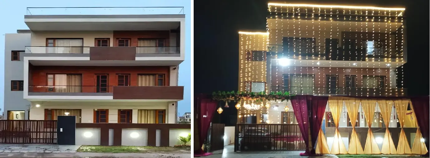 Front exterior view of BJ Villa, a hotel and homestay in Mohali